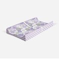 thumbnail image 4 of Bacati - Watercolor Floral Purple Gray Girls Quilted Changing Pad Cover, 4 of 14