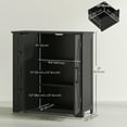 thumbnail image 3 of HOMCOM Bathroom Floor Cabinet, Farmhouse Storage Cabinet with Doors, Black, 3 of 10