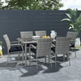 thumbnail image 4 of COSCO Outdoor Living Lakewood Ranch Steel and Wicker Dining Chairs with Cushions, 6 Pack, Gray and Blue, 4 of 11