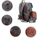 thumbnail image 5 of Mochila para cámara Tela de lino de lona impermeable y mochila DSLR de cuero real Mochila para computadora portátil de 15.6 pulgadas, mochila fotográfica para accesorios de cámara y deportes al aire libre Viajes gris Zhivalor OTTO-WX-0644, 5 of 6