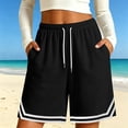 thumbnail image 2 of Uaswgudfs Women's Athletic Shorts - Drawstring Waist Striped Hem with Pockets Casual Summer Gym Shorts, 2 of 8