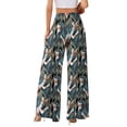 thumbnail image 3 of Clossjun Womens Pants Beach Flowy Wide Leg Daily Wear Palazzo SweatPants Summer Floral Trousers Vacation Boho Athletic Pants, 3 of 3