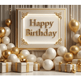 thumbnail image 4 of Gold Balloons Happy Birthday Banner Elegant Theme Celebration Decor Backdrop for Birthday Party Indoor Decoration Holiday Celebration, 4 of 8
