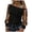 Red, variant on felwors Women's Floral Embroidery Mesh T Shirt Cold Shoulder Long Sleeve Asymmetrical Neck Tee Tops (Black, L)