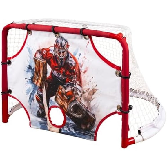 Mini Steel Hockey Net with Shooter Tutor, 30" x 20" Heavy Duty Hockey Goal for Kids$$Sport & Recreation Other