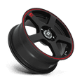 Motegi MR116 FS5 17X7in Aluminum Rim, Matte Black with Red Stripe