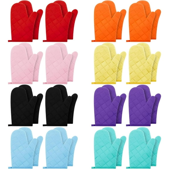 2PCS Oven Mitts Heat Resistant Kitchen Oven Gloves Cotton and Polyester Quilted Kitchen Mittens Baking Gloves for Cooking Grilling BBQ Picnic