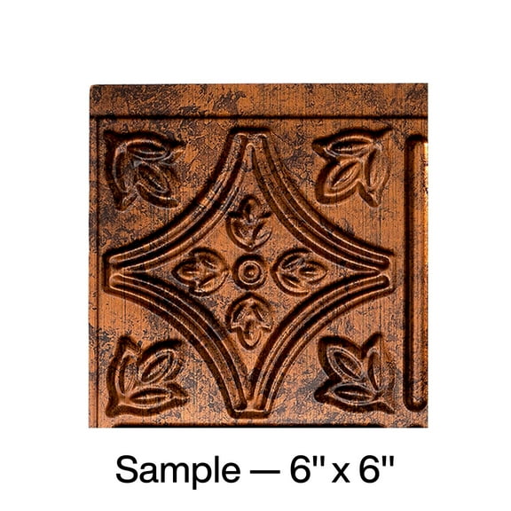 FASÄDE Traditional Style 1 Decorative Vinyl Backsplash Panel in Moonstone Copper (6X6 Inch Sample)