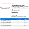 thumbnail image 2 of Alternator, Water Pump and Air Conditioning Multi Rib Belt - Compatible with 2006 - 2009 Chevy Equinox 3.4L V6 2007 2008, 2 of 2