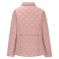thumbnail image 6 of Women's Winter Quilted Jacket Lightweight Long Sleeve Button Down Diamond Puffer Outerwear Coat with Pockets, 6 of 7