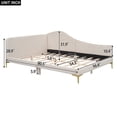 thumbnail image 2 of Harper & Bright Designs Full Size Upholstered Daybed, Linen Fabric Sofa Bed with Headboard and Armrest for Living Room, Beige, 2 of 13