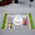 thumbnail image 2 of MKHERT Boy's Toy Cartoon Car Race Finish Top View Placemats Table Mats for Dining Room Kitchen Table Decoration 12x18 inch,Set of 6, 2 of 4
