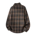 thumbnail image 4 of Gamivast Plaid Shirts for Men-Oversized Long Sleeve Button Down Shirt with Pockets Fall Collared Flannel Shirts Fall Jackets Brown XXL, 4 of 7