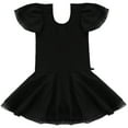 thumbnail image 3 of Fldy Kids Girls Ballet Dancewear Sleeves Ballerina Printed Dance Leotard Dress Tulle Skirt Black XL, 3 of 7