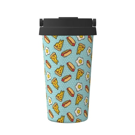 

KLL Hot Dog Pizza Pattern Stainless Steel Vacuum Insulated Tumbler - Carry Insulated Coffee Mug - Reusable Insulated Cold Brew Iced Coffee Cup Thermos