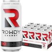 Rowdy Energy Drink, Low Sugar, Cherry Limeade, 16 fl oz, 12 Pack