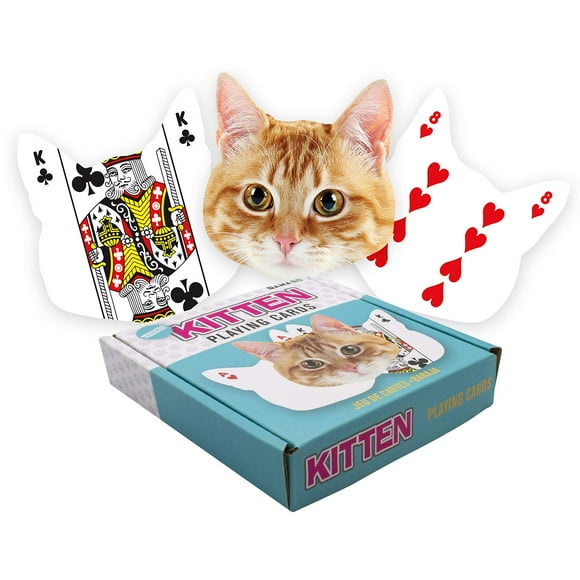 Baraja de cartas GAMAGO con forma de gatito para amantes de los gatos
