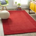 thumbnail image 2 of BoutiqueRugs Francisco Boho Hand Tufted Wool Natural Fiber Soft Area Rug - Farmhouse Minimalist Geometric Bordered Solid Color Carpet - Red, Crimson, Rusty Red, Scarlet - 3'3" x 5'3", 2 of 17