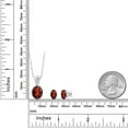 thumbnail image 2 of Gem Stone King 925 Sterling Silver Red Garnet and White Created Sapphire Pendant and Earrings Jewelry Set for Women (6.69 Cttw, Gemstone Birthstone, Oval 11X9MM and 8X6MM with 18 inch Silver Chain), 2 of 3