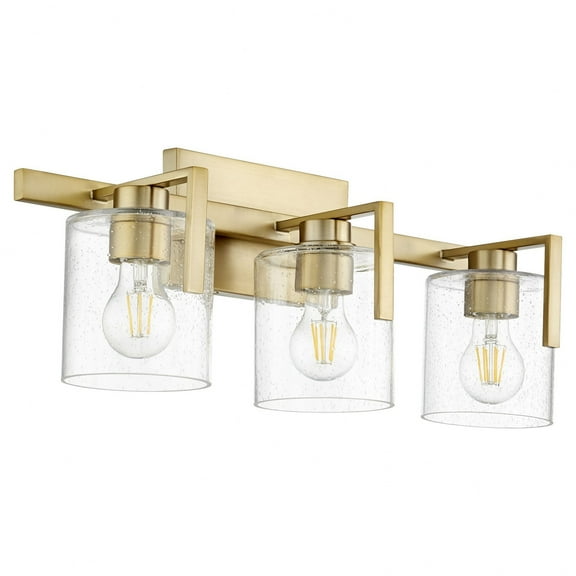 X 3 - Light Aged Brass Brass Contemporary / Transitional Glass Wall Sconce