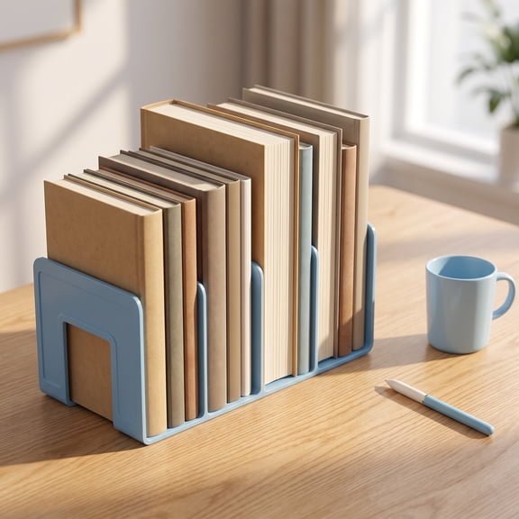 2Pcs Binder Holder, Desktop Bookshelf Rack with File Sorter – Organizer for Office, Classroom, Keeps Desk Tidy & Efficient