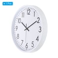 thumbnail image 3 of Reloj de pared Uxcell de 12 pulgadas, reloj de pared redondo silencioso y sin tictac con números en 3D, blanco, 3 of 6