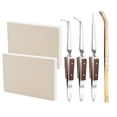 thumbnail image 1 of 2 Pcs Soldering Block Honeycomb Ceramic Boards Jewelry Soldering Kit Plate Reverse Lock Tweezers for Jewelry Making Tool Supplies Parts, 1 of 5