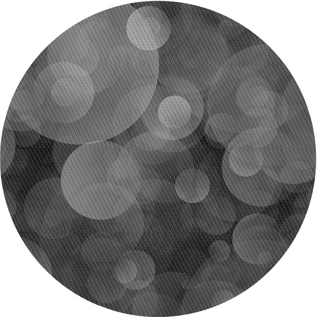 Ahgly Company Tapis Rond Lavable en Machine Intérieur Transitionnel Gris Platine, 3 Pieds Rond