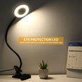 Adjustable Clip on Ring Light, USB Desk Lamp, 3 Color Modes, 10