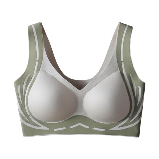 Brasier sin Varillas Mujer Tela de Mantequilla Sujetador de Realce de Espalda para Mujer, Ropa Interior sin Costuras, Copa Fija, Par de Sujetadores Tipo Chaleco Plegables Caídos Extra Grande