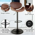 thumbnail image 3 of Bar Stools,Swivel Counter Height Bar Stools for Kitchen Island,Adjustable Bentwood Barstools, PU Leather Upholstered Bar Chair with Back and Footrest for Bar,Dining Room(Brown 1PCS), 3 of 18