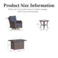 thumbnail image 6 of LayinSun 7 Piece Wicker Outdoor Furniture Set with 6-inch Comfy Cushions, High Back Patio Furniture Set with Swivel Rocking Chairs and Fire Pit Table, 6 of 10
