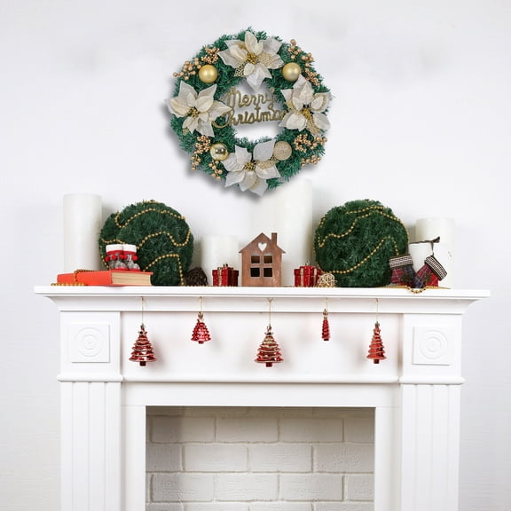 Plastic Wreath Ring for Home Door Wall Decor, Indoor Outdoor Holiday Christmas Decoration with Fashion Elements
