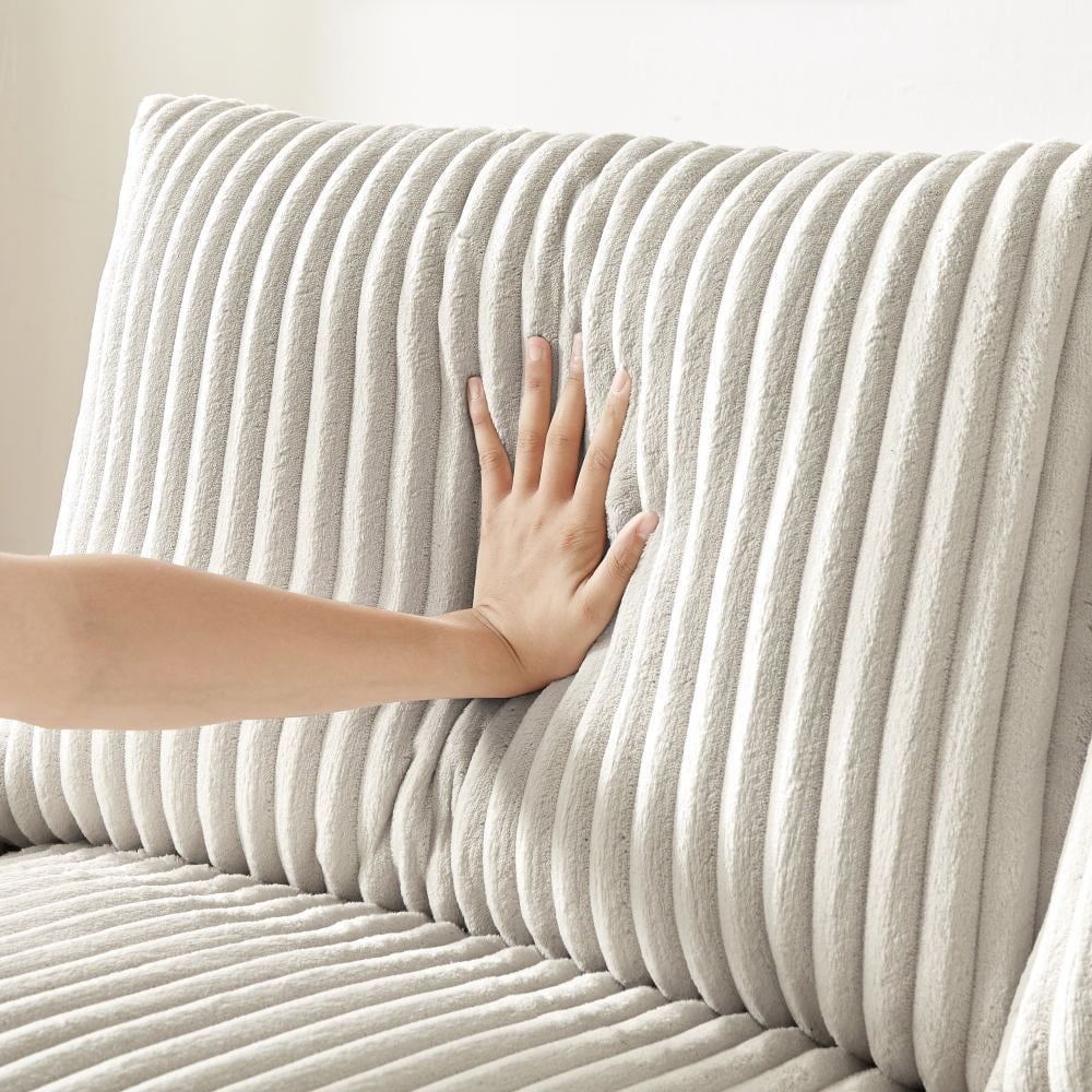 Hommoo 71" Corduroy 2-Seater Sofa with Storage and USB port, Modern Loveseat Sofa for Apartment, Home&Office, White