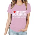 thumbnail image 1 of TIMIFIS T-Shirts pour Femmes de la Saint-Valentin Été Décontracté Manches Courtes Col Rond T-Shirts Mode T-Shirt Imprimé Cœur d'Amour, 1 of 3
