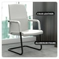 thumbnail image 2 of LeisureMod Evander Series Mid-Century Modern Faux Leather Office Chair With Aluminum Frame, White, 2 of 7