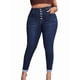 thumbnail image 3 of Vaqueros Ajustados de Talla Grande para Mujer, Cintura Alta, Elásticos, Clásicos, Hasta el Tobillo Azul XXXL, 3 of 7