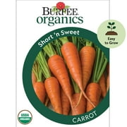 Burpee Organic Short 'n Sweet Carrot Seeds - Non-GMO, Easy to Grow, Organic Vegetable Gardening Seeds, 1-Pack