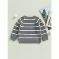thumbnail image 4 of Bagilaanoe Newborn Baby Girl Boy Knitted Sweater Long Sleeve Striped Pullover 3M 6M 9M 12M 18M 24M Infant Warm Jumpers Tops Fall Loose Knitwear, 4 of 8
