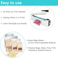 thumbnail image 3 of Impulse Heat Sealer for Plastic Bags, 16 Inch Heat Sealer, Iron Shell, Plastic Bag Sealer, Manual Poly Bag Heat Sealer Machine, 3mm Sealing, 4 Free Replacements Kit(Included 2 Cutter&Sealer Lines), 3 of 7