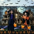 thumbnail image 3 of 16X7 ft Halloween Castle Full Moon Garage Door Decoration Background Haunted House Hallowmas Scary Night Spooky Bats Cemetery Child Kids Halloween Backdrop Theme Party Decor Banner Cover, 3 of 5