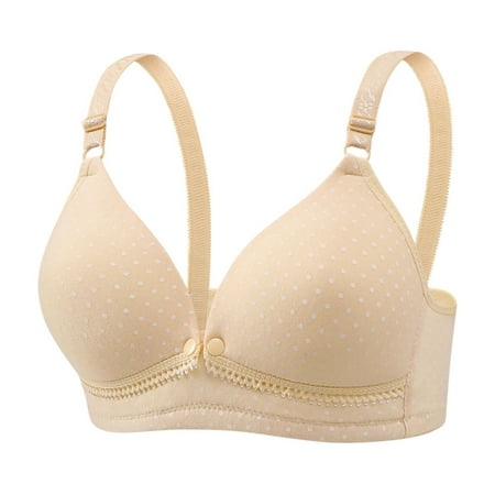 Comfort Nursing Bras for Breastfeeding  Women Full Coverage Underwire Everyday Bra Soft Front Closure Button Underwear