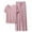 Pink, variant on GERsome Lounge Sets for Women Summer Sleepwear Sets V-Neck Short Sleeve Tops Wide Leg Pants Vacation Travel Outfits M-XXL