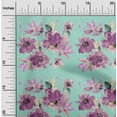 thumbnail image 1 of oneOone Cotton Poplin Twill Aquamarine Fabric Flower & Leaves Watercolor Craft Projects Decor Fabric Printed By The Yard 56 Inch Wide, 1 of 2
