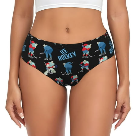 Womens Underwear - cool Ice Hockey black No Show Seamless Underwear for Women  Soft Stretch Womens Panties  Hipster Ladies Panties Bikini Underwear Briefs