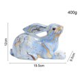 thumbnail image 7 of Rabbit Statue Resin Bunny Figurine Modern Art Colorful Scupture Easter Bunny Decor for Porch Office Decor Easter Gift Crafts Blue Lying, 7 of 7