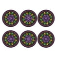 thumbnail image 2 of Bingfone Vintage Mardi Gras5 Leather Drinks Coasters With Set Of 6,Suitable For Home Kitchen,Coffee Cup Coasters Home Gift, 2 of 9