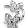 thumbnail image 3 of Sterling Silver Rhodium-Plated Cz Double Butterfly Right Cuff Earring (15 X 11) Made In China qe13683, 3 of 5