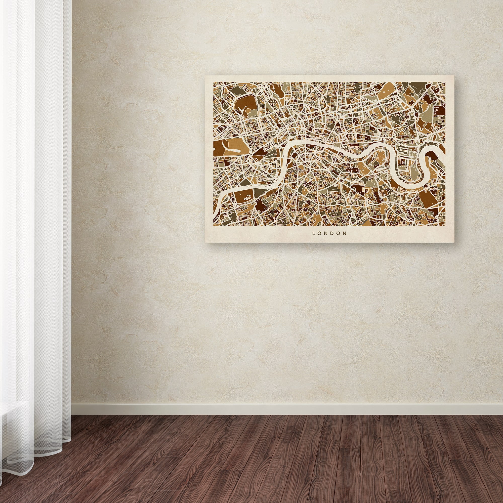 Trademark Fine Art "London England Street Map 2" Canvas Art by Michael Tompsett