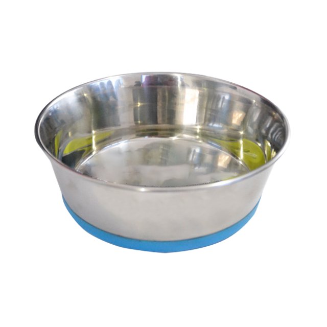 Silicone Stainless Steel Pet Dog Bowl Water Basin Anti-Slip Bottom Large Capacity